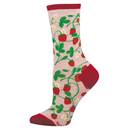 Women's Strawberry Vines Crew Socks