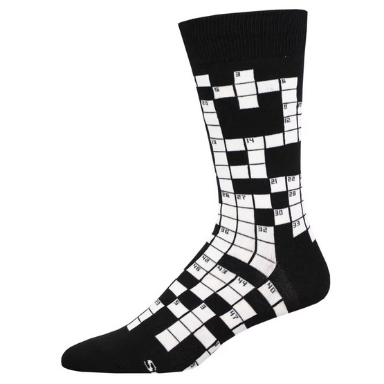 Men's Crossword Puzzle Crew Socks