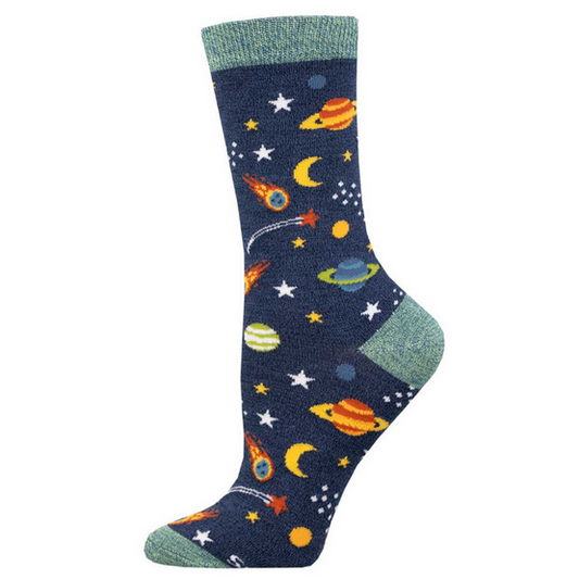 Women's Reach For The Stars Bamboo Crew Socks