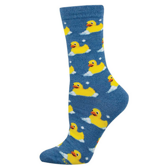 Women's Bubble Up Rubber Duck Bamboo Crew Socks
