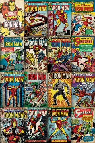 Iron Man Comic Covers Poster