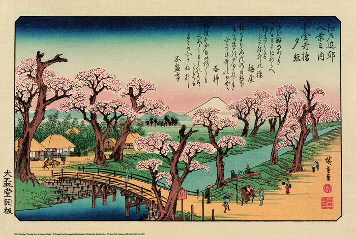 Evening Glow at Koganei Bridge - Hiroshige Poster