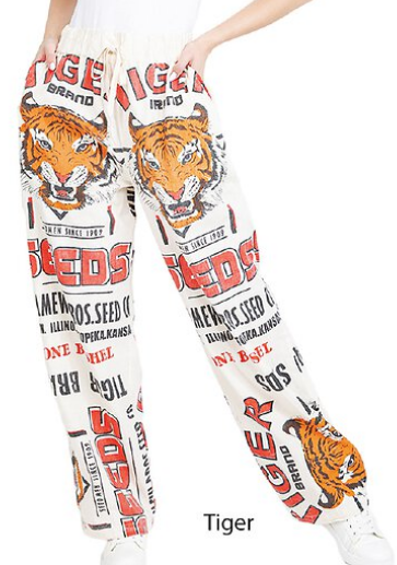 Women's Vintage Rice Sack Elastic Waist Pants