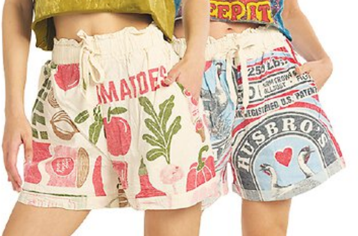 Women's Vintage Rice Sack Elastic Waist Lady Shorts