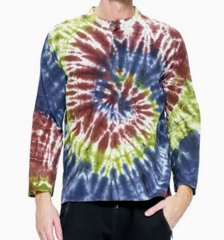 Men's Tie Dye Spiral Design Kurta