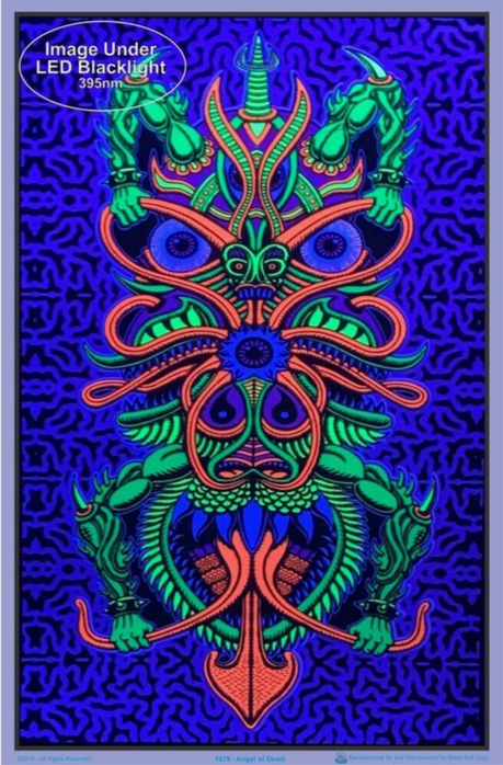 Angel of Death Flocked Black Light Poster By Chris Dyer