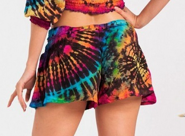 Women's Rayon Tie-Dye Drawstring Shorts