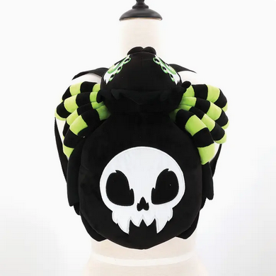 Glow in the Dark Skull Head Spider Plush Backpack