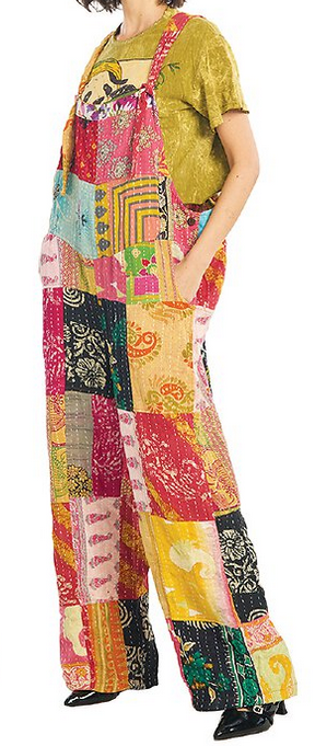 Women's Cotton Kantha Patchwork Overalls