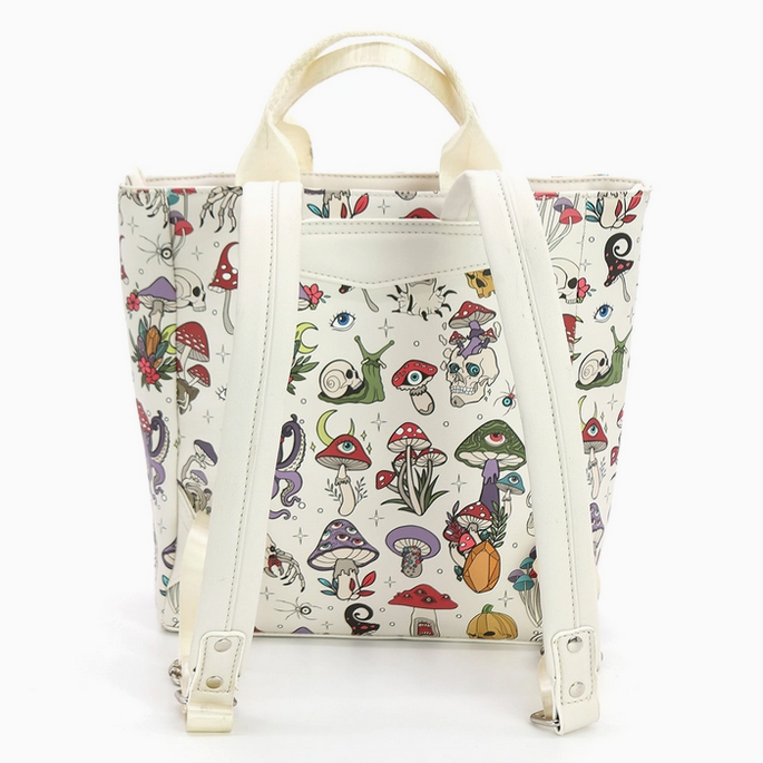 Goth Mushroom Mini Backpack Tote Crossbody