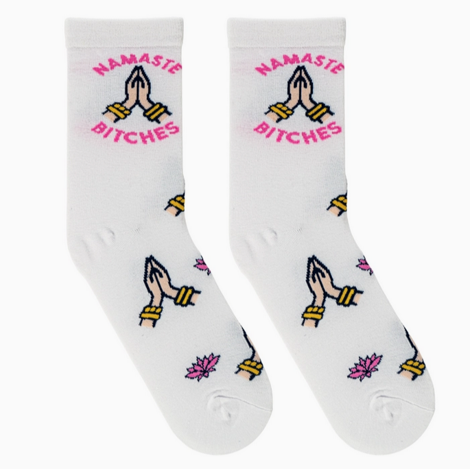 Women's Namaste Bitches Crew Socks