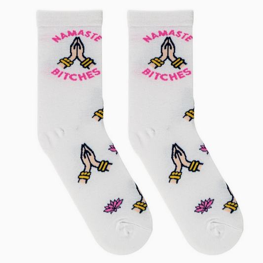 Women's Namaste Bitches Crew Socks