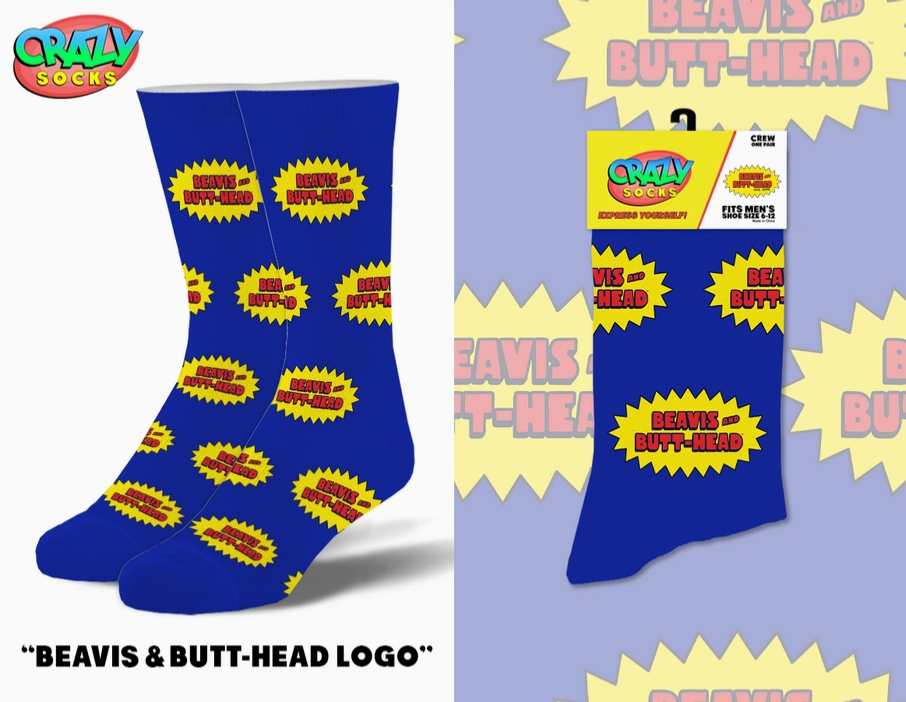 Men's Beavis & Butthead Crew Socks