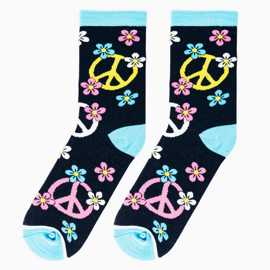 Women's Peace Sign Crew Socks