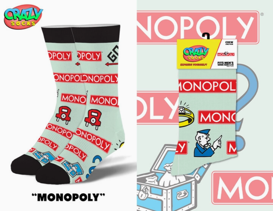 Men's Monoploly Crew Socks