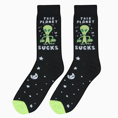 Men's This Planet Alien Crew Socks