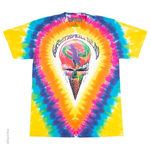 Men's Grateful Dead Ice Cream Cone Stealie Tie-Dye T-Shirt