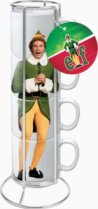 Elf the Movie Buddy the Elf Stackable Ceramic Mug Set