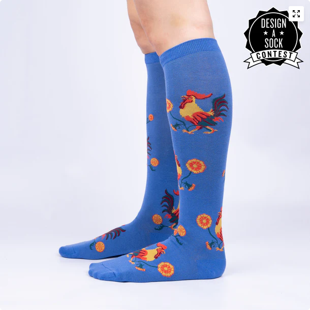 Unisex Rise & Shine Rooster Knee-High Socks