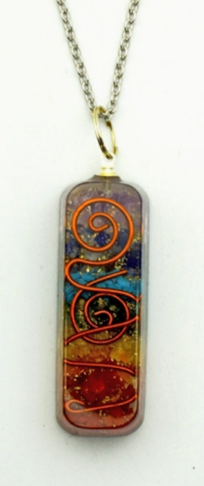 Chakra Orgonite Necklace with Chain