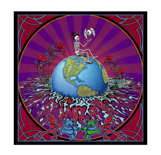 Grateful Dead Globe Bolt Art Print