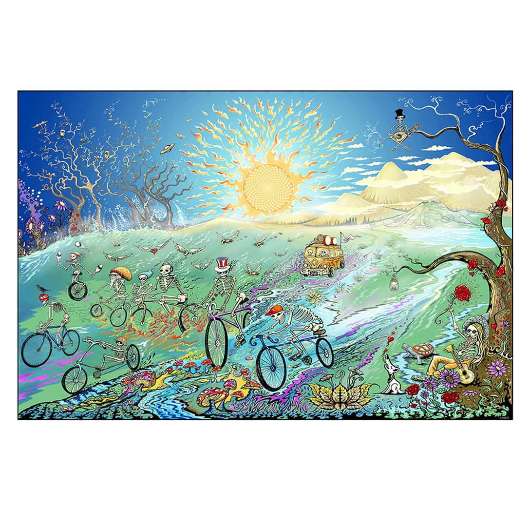 Summer Tour Skeleton Bike Art Print