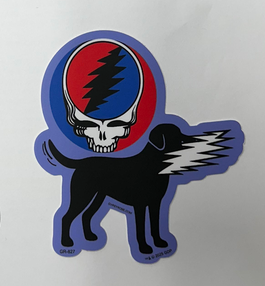 Grateful Dead Dog with Bolt Sticker