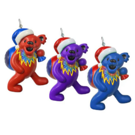 Grateful Dead Dancing Bear Santa Christmas Ornament