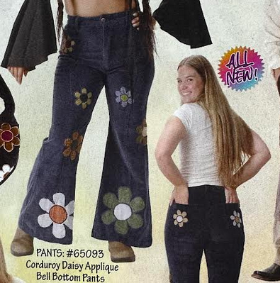 Women's Corduroy Daisy Bell Bottom Pants