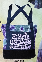 "Hippie Chicks Rule" Tie-Dye Tote Bag