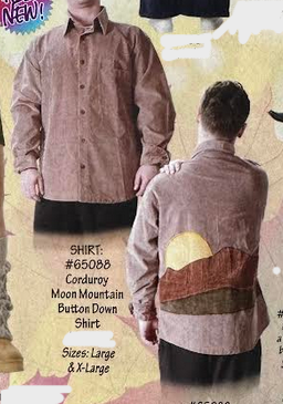 Men's Moon Mountain Corduroy Patched Button Down Shirt