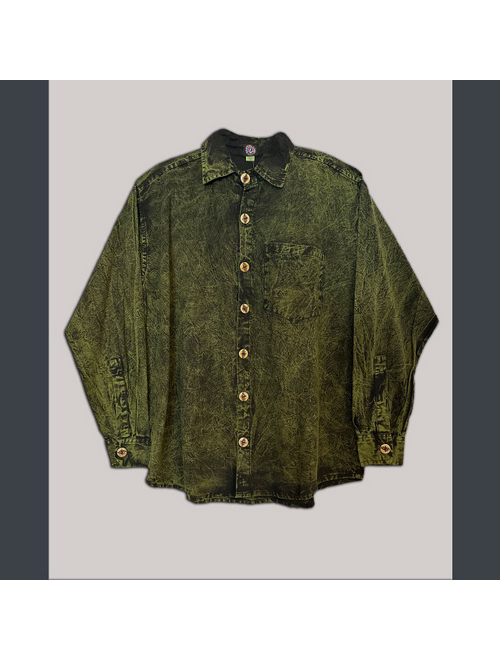 Men's Cotton Grateful Dead Stealie Button Long-Sleeve Shirt