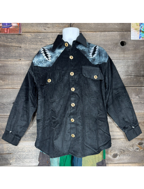 Men's Grateful Dead Corduroy Lightning Bolt Stealie Button-Up Shirt