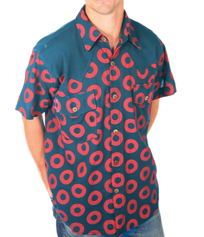 Men's Phish Donut Print Button-Up Shirt