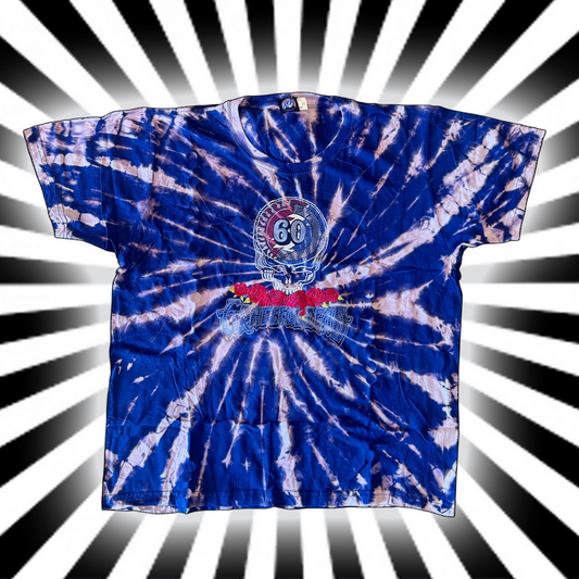 Unisex Grateful Dead Tie-Dye 60th Anniversary Embroidery Stealie T-Shirt