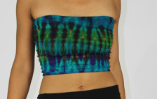Women's Rayon Spandex Tie-Dye Wide Tube Top