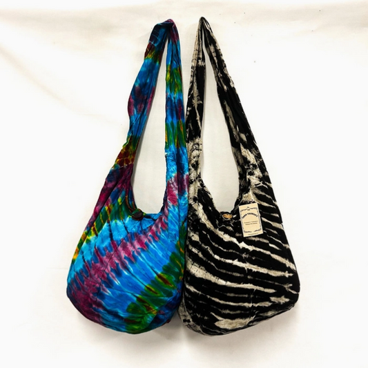 Tie-Dye Cotton Sling Hobo Bag
