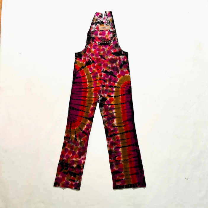 Unisex Tie-Dye Overalls with Chest Pocket