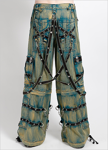 Unisex Skull Stud Sky Wash Tripp Pants