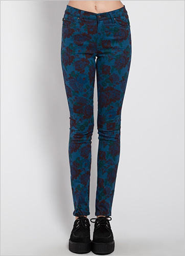 Unisex Tripp NYC Floral Print Skinny Jeans