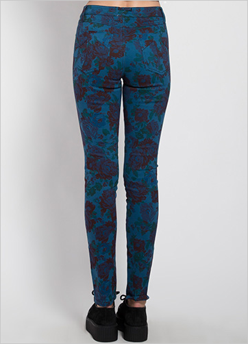 Unisex Tripp NYC Floral Print Skinny Jeans