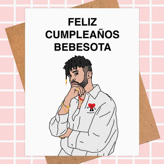 Bad Bunny Birthday Card Feliz Cumpleanos