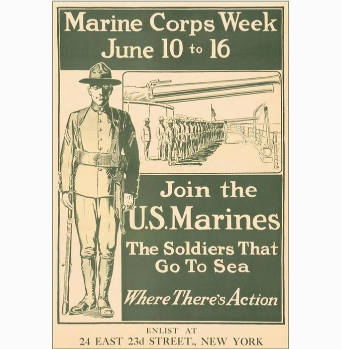 Marine Corps Recruiting Poster Art Print