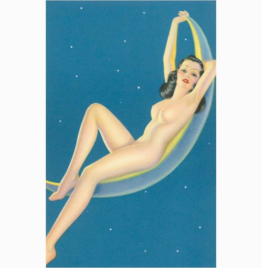 Nude Lounging On Moon Art Print