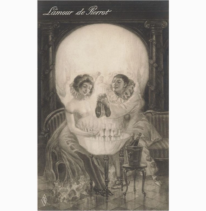 L'amour De Pierot, Skull Art Print