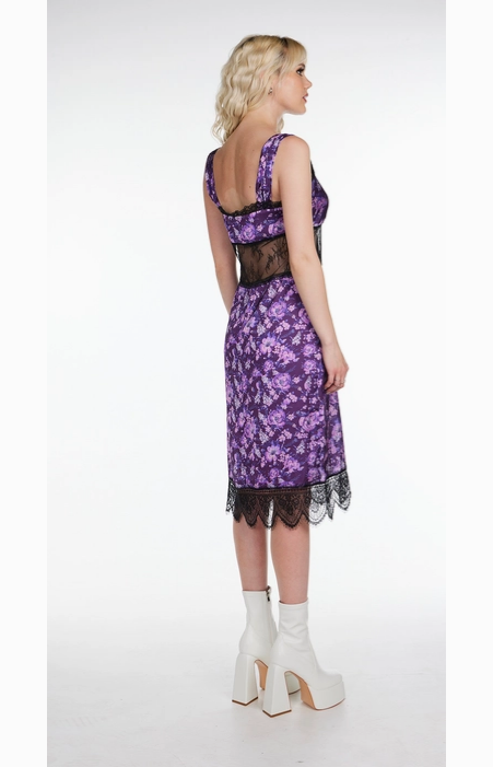 Women's Floral Purple Haze Midi Dress