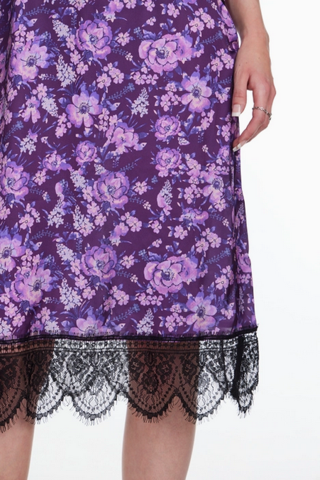 Women's Floral Purple Haze Midi Dress