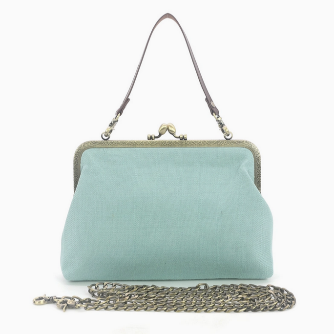 Frog in the Lily Pond Kiss Lock Bag