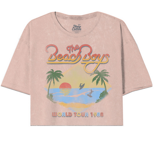 Women's The Beach Boys Sunset Surfer Oversized Crop Tee