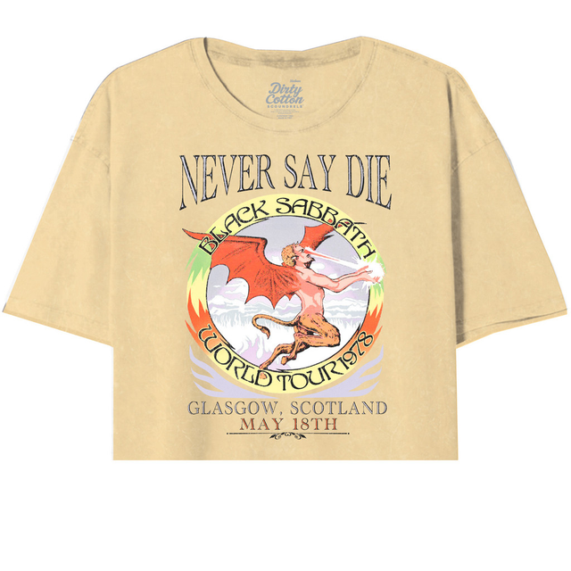 Women's Black Sabbath Never Say Die Tour Oversized Crop Tee